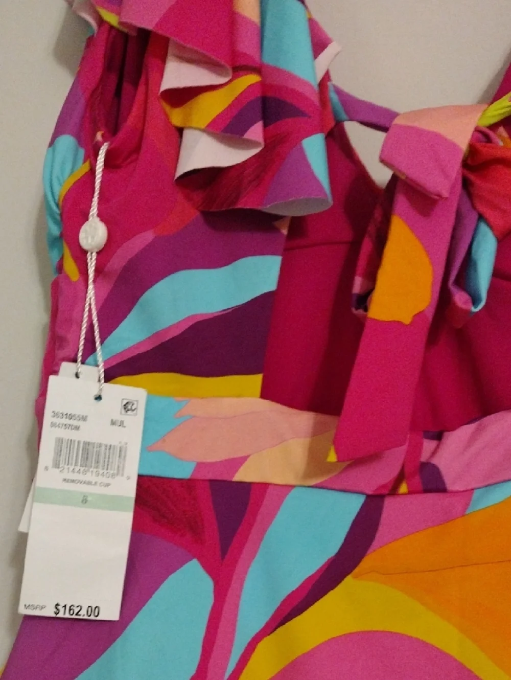 Trina Turk Multi-Color Floral Ruffle One-Piece - Picture 5 of 6